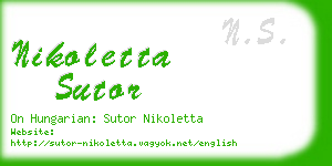 nikoletta sutor business card